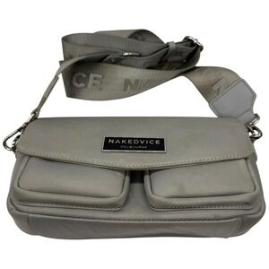 Nakedvice Melbourne Crossbody Bag,‎ Messenger Bag, Gray Nylon, Adjustable Strap